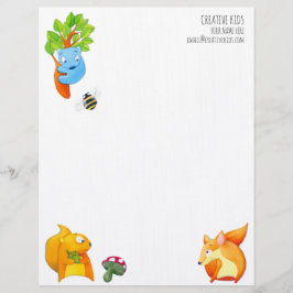 Papel Timbrado Letreiro Personalizado de Diversão em Woodland