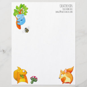 Papel Timbrado Letreiro Personalizado de Diversão em Woodland