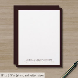 Papel Timbrado Letreiro Profissional Dourado Burgundy