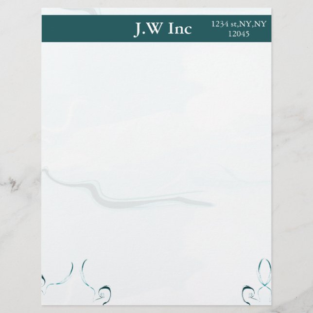 Papel Timbrado Letreiros comerciais azuis abstrato (Frente)