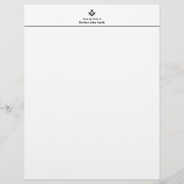 Papel Timbrado Letterhead Classic Masonic (Frente)