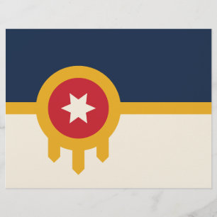 Papel Timbrado Letterhead com Flag de Tulsa, Oklahoma
