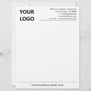 Papel Timbrado Letterhead com informações de nome comercial perso