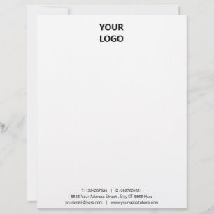 Papel Timbrado Letterhead com informações de nome comercial perso