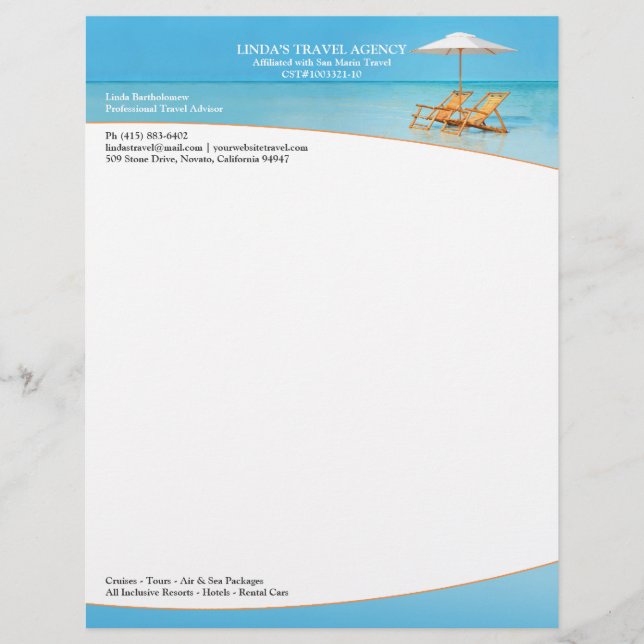 Papel Timbrado Letterhead da Agência viagem (Frente)
