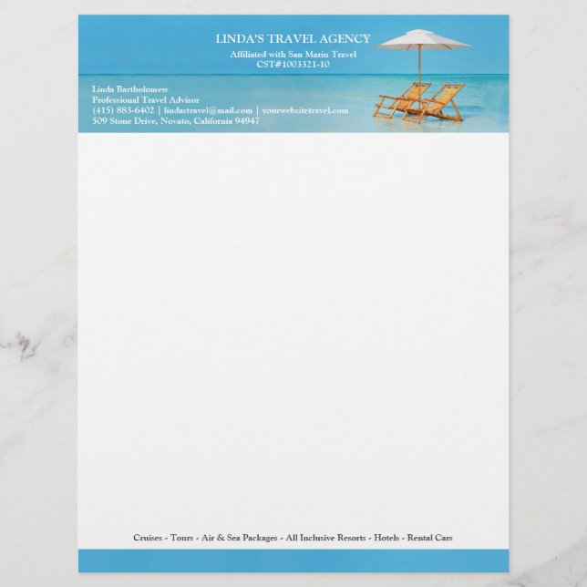 Papel Timbrado Letterhead da Agência viagem (Frente)