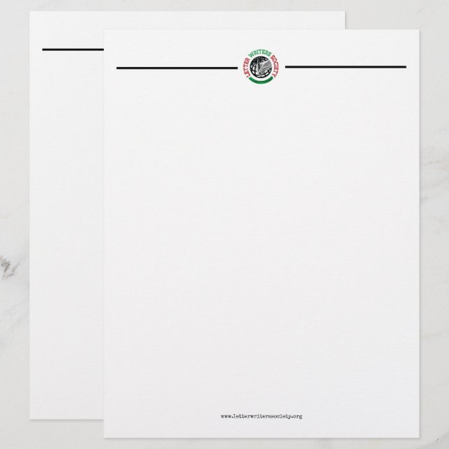 Papel Timbrado Letterhead da Sociedade de Escritores de Letras (Frente/Verso)