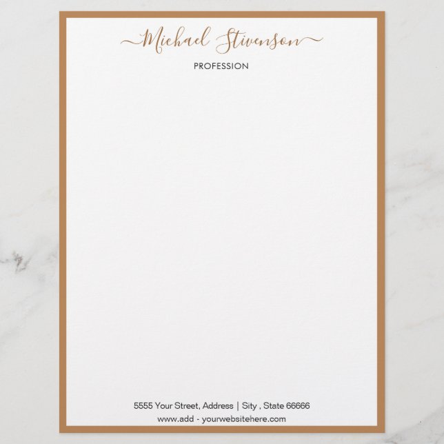 Papel Timbrado Letterhead de Endereço Personalizado Personalizado (Frente)