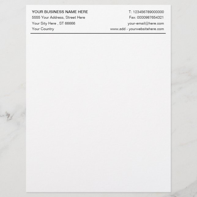 Papel Timbrado Letterhead de escritório simples e clássico (Frente)