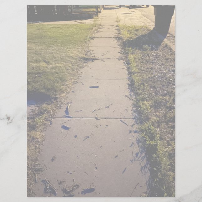 Papel Timbrado Letterhead de Foto Desbotada do Caminho Sidewalk (Frente)