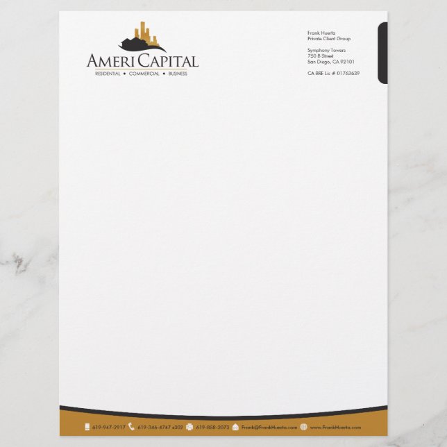 Papel Timbrado Letterhead de Imóveis PERSONALIZADO V3 (Frente)