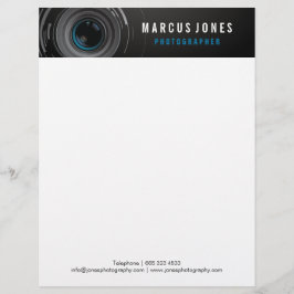 Papel Timbrado Letterhead de marca para fotografia da câmera Lens
