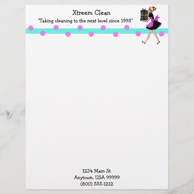 Papel Timbrado Letterhead de Serviço Maid Personalizável (Frente)