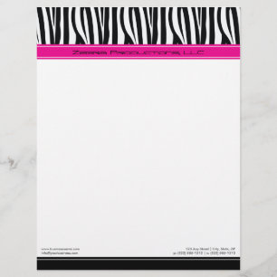Papel Timbrado Letterhead do Designer Personalizado Zany Zebra Ro