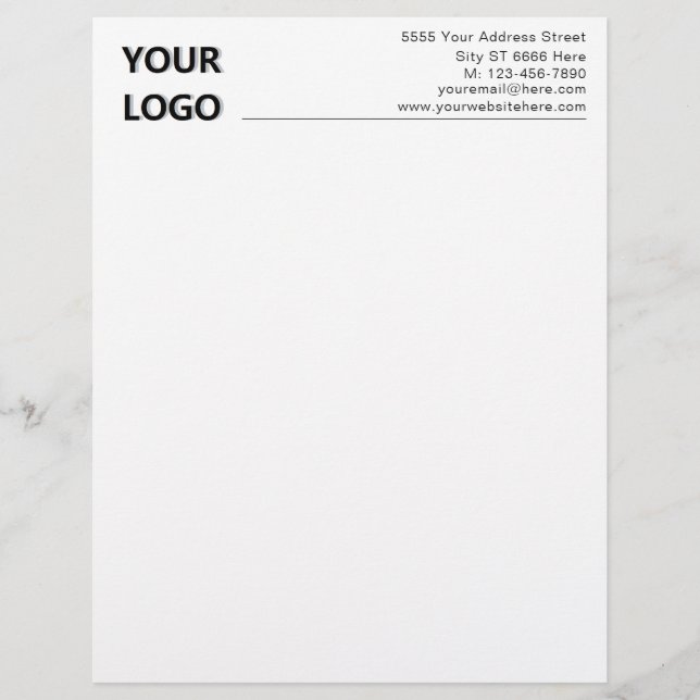 Papel Timbrado Letterhead do escritório da empresa personalizada  (Frente)