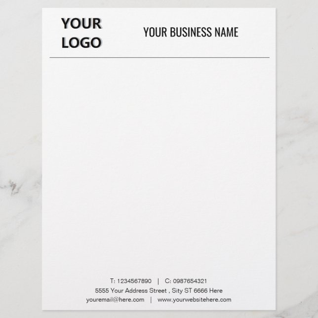 Papel Timbrado Letterhead do escritório da sua empresa com logoti (Frente)