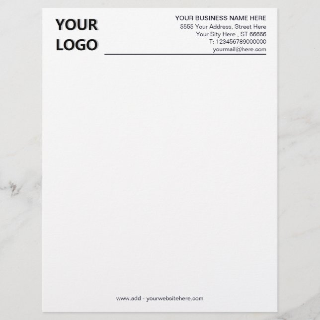 Papel Timbrado Letterhead do escritório personalizado moderno com (Frente)