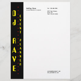 Papel Timbrado Letterhead do Planejador de Eventos do DJ
