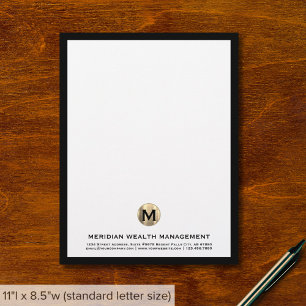 Papel Timbrado Letterhead do Planejador Financeiro do Monograma D