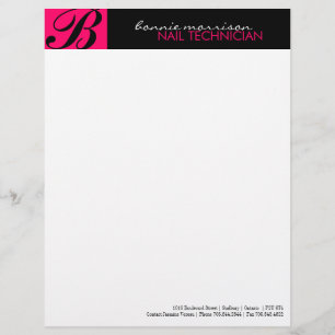 Papel Timbrado Letterhead ou Folheto do Técnico de Unhas