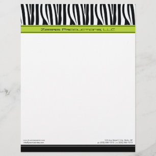 Papel Timbrado Letterhead personalizada do Limão Zany Zebra