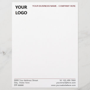 Papel Timbrado Letterhead personalizado com o nome do logotipo co