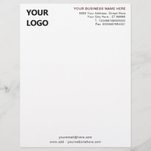 Papel Timbrado Letterhead personalizado da empresa comercial com
