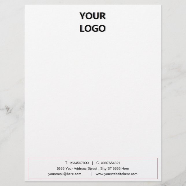Papel Timbrado Letterhead personalizado para sua empresa com logo (Frente)