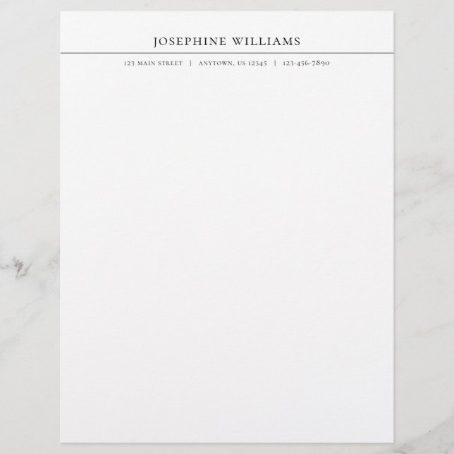 Papel Timbrado Letterhead Personalizado Simples (Frente)