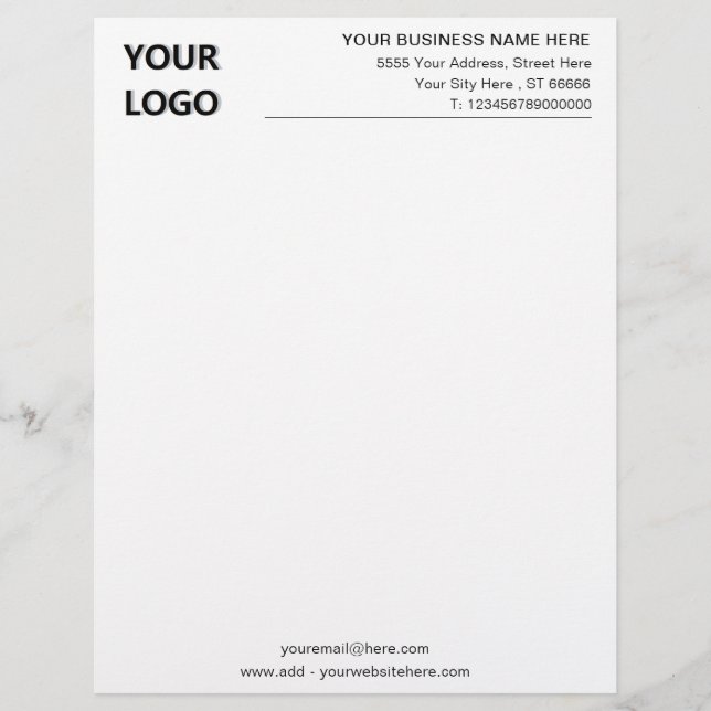 Papel Timbrado Letterhead profissional da empresa com logotipo e  (Frente)