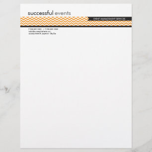 Papel Timbrado LETTERHEAD trendy bold chevron stripe laranja