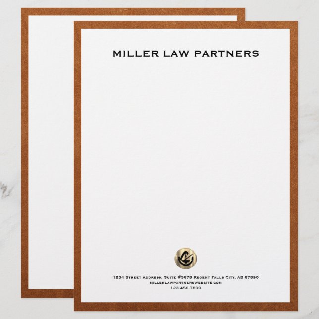 Papel Timbrado Letttítulo profissional elegante (Frente/Verso)