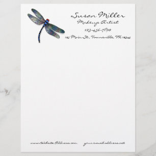 Papel Timbrado Libélula azul minimalista