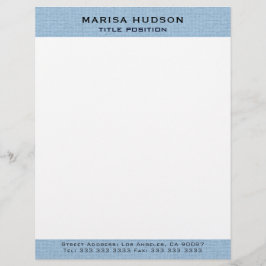 Papel Timbrado Light blue Linen Fabric Texture