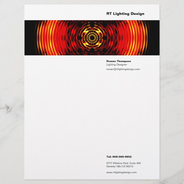 Papel Timbrado Lighting Designer Letterhead (Frente)