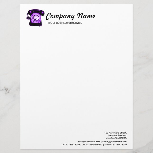 Papel Timbrado Linha direta - Roxo (Frente)