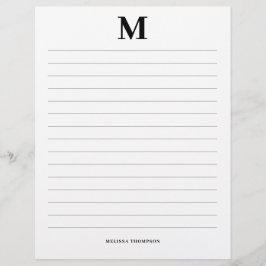 Papel Timbrado Linhas Personalizadas Nome Inicial & Pessoal