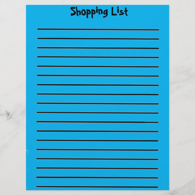 Papel Timbrado Lista de compras - Cabeça Luminosa Azul (Frente)