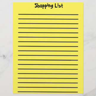 Papel Timbrado Lista de Compras Cabeçalho Amarelo