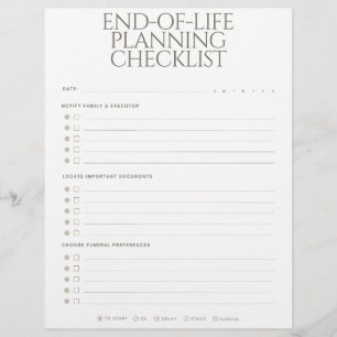 Papel Timbrado Lista de Planejamento de Fim de Vida