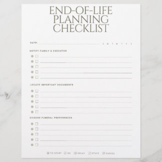 Papel Timbrado Lista de Planejamento de Fim de Vida