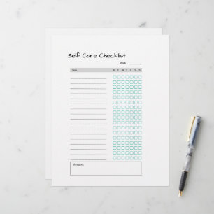 Papel Timbrado lista de verificação de autocuidados