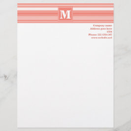 Papel Timbrado Listras de coral monograma