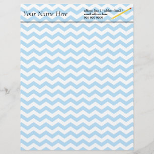 Papel Timbrado Listras zig-zag em chevron azul brilhante e elegan