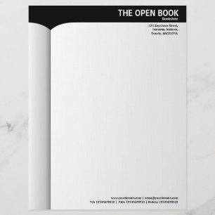 Papel Timbrado Livro aberto - Preto (Papel manchado)