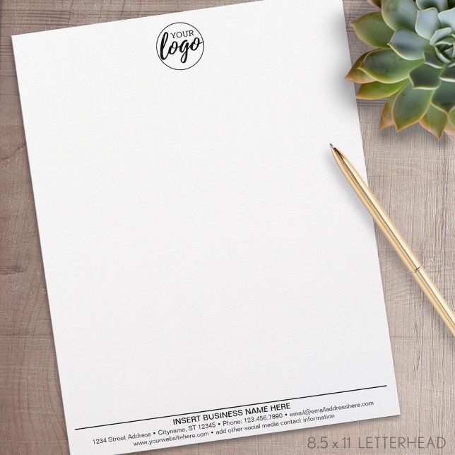 Papel Timbrado Logotipo básico do escritório comercial no início  (Personalized Letterhead )