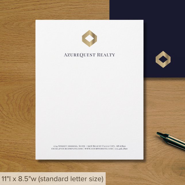 Papel Timbrado Logotipo comercial Luxo moderno (Criador carregado)