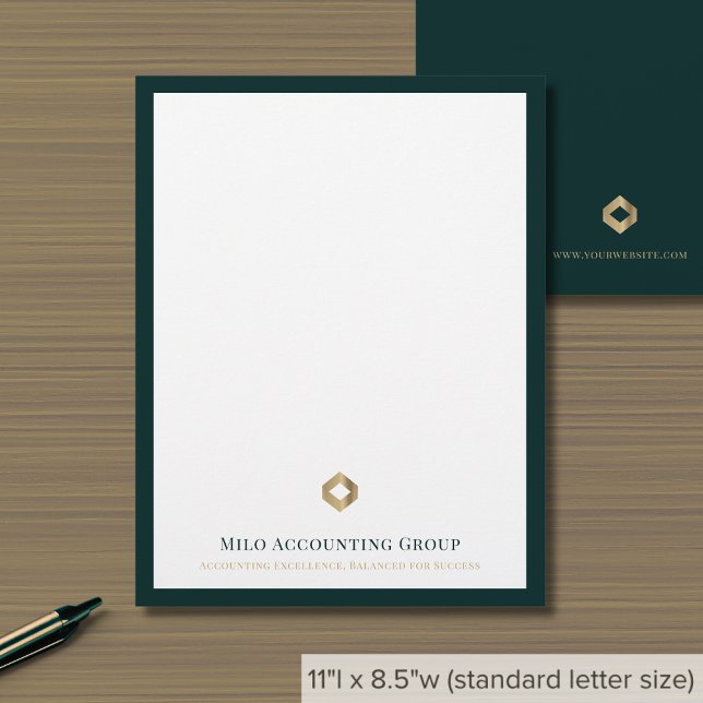 Papel Timbrado Logotipo comercial Luxo moderno (Criador carregado)
