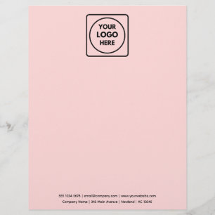 Papel Timbrado Logotipo comercial   Mínimo Moderno Cor-de-rosa-cl