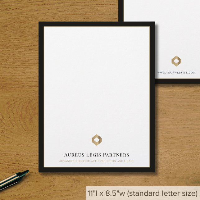 Papel Timbrado Logotipo comercial moderno de luxo (Criador carregado)